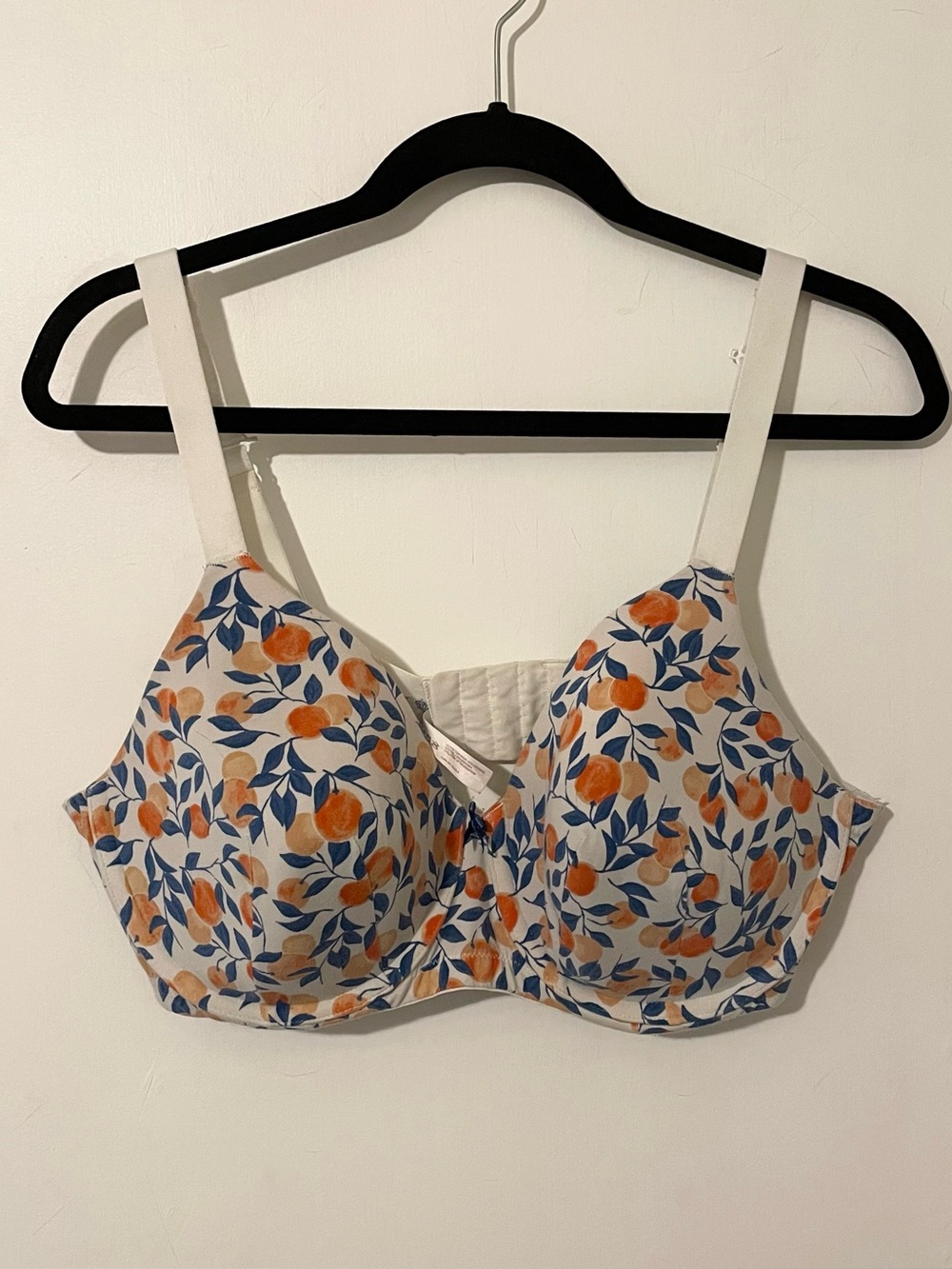 Ambrielle Organic Cotton Full Coverage Bra Peaches Print Size 38DD 38E
